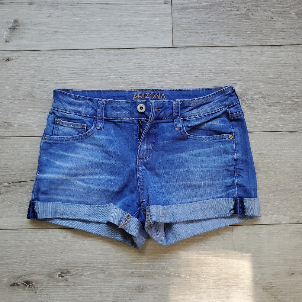 Light wash jean shorts